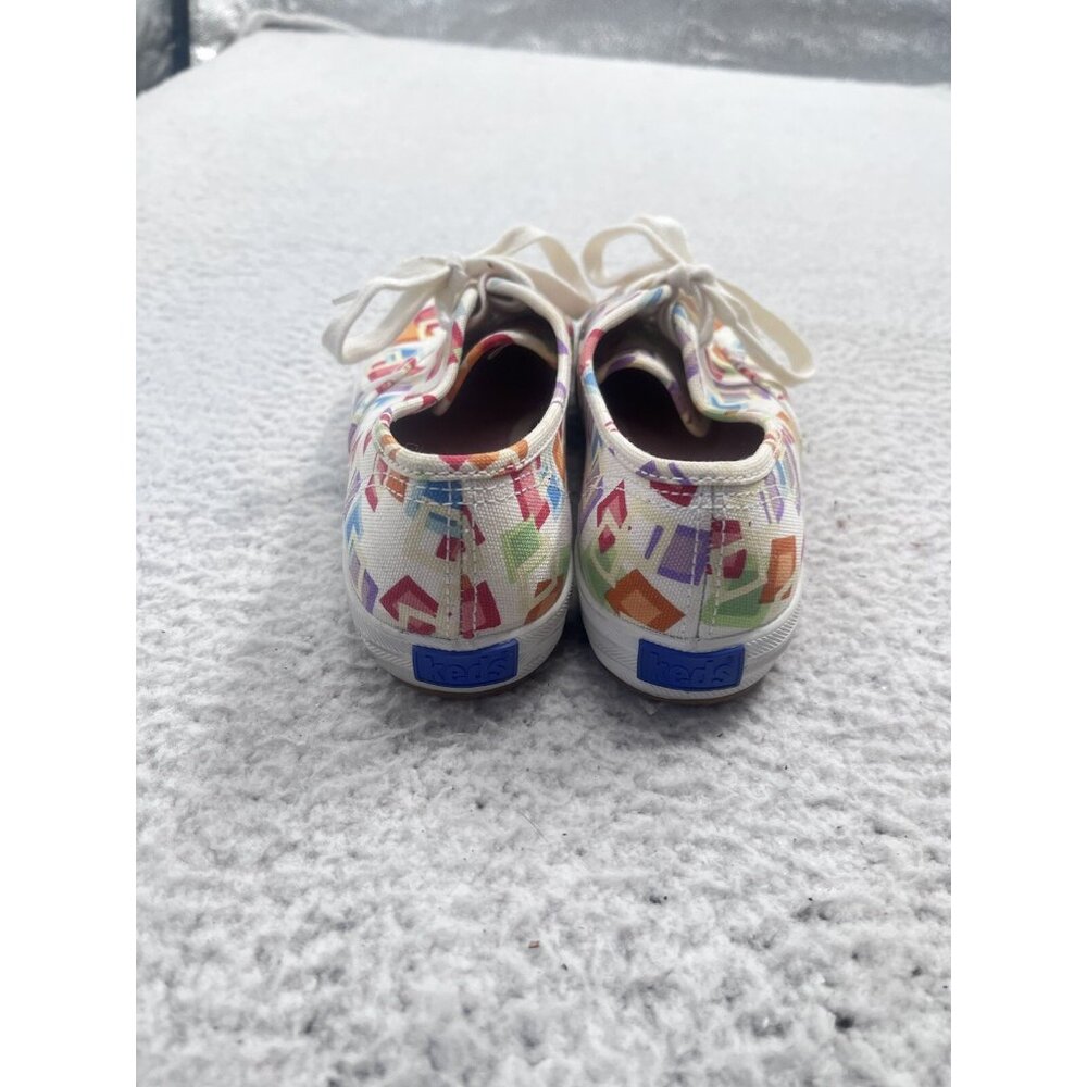 Women's Keds Original White Multicolor Geometric Low Top Shoes Size 5 - Picture 8 of 10